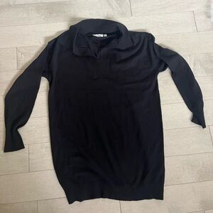 THURSDAYS collared black sweater (sS)